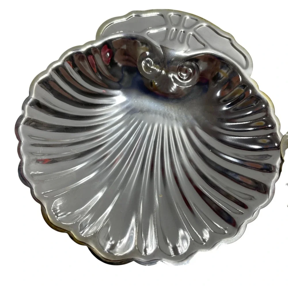 Silver Plated Shell Shaped Dish NEW Set of‎ Two 4.5 x 4 Vintage